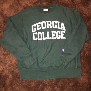 Vintage Champion Green Georgia College Reverse Weave Sweatshirt L